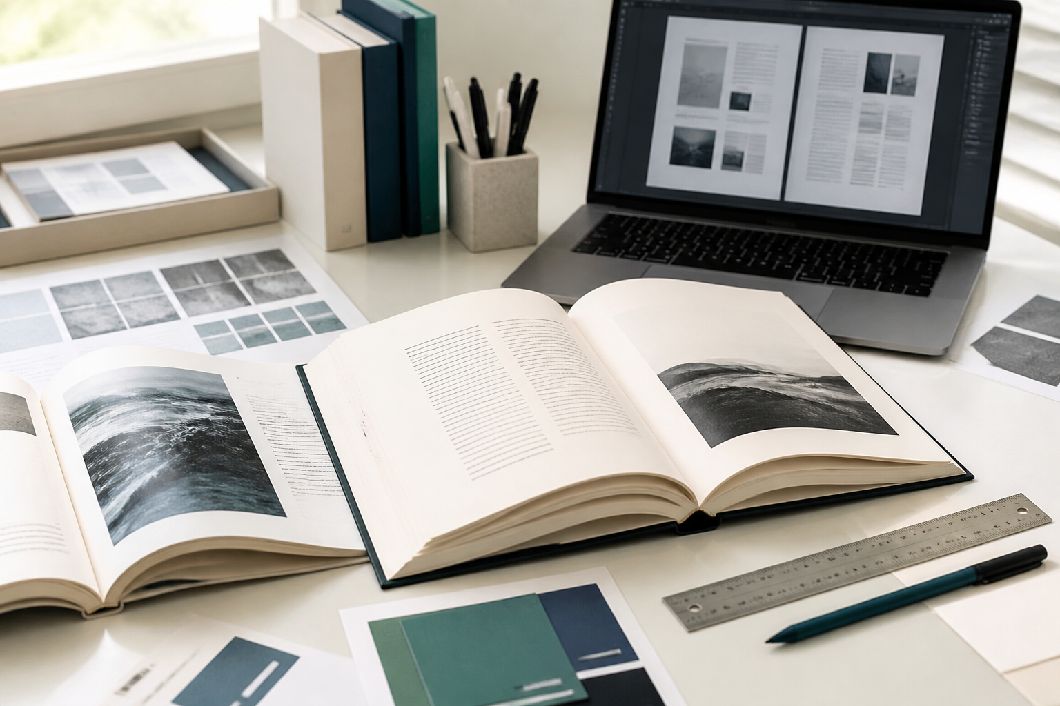 Professionally formatted book interiors and page layouts